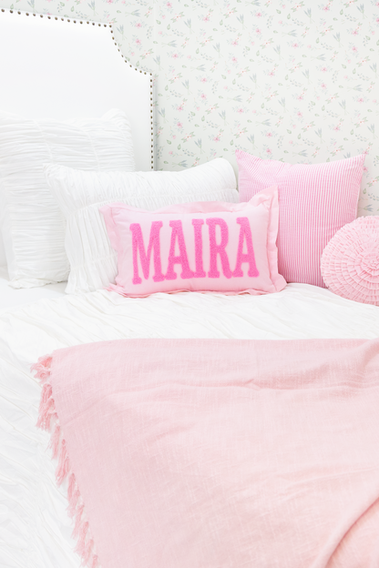 Solid Cotton Throws with Tassels-Fuchsia Pink