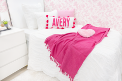 Solid Cotton Throws with Tassels-Fuchsia Pink