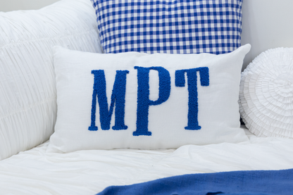 Azure Blue Personalized Monogram Pillow Cover