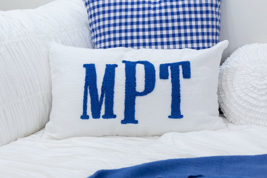 Azure Blue Personalized Monogram Pillow Cover