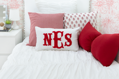 Red Personalized Monogram Pillow Cover