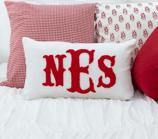 Red Personalized Monogram Pillow Cover