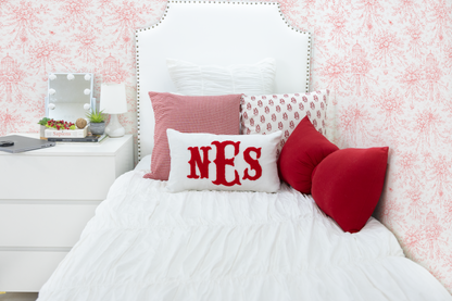 Red Personalized Monogram Pillow Cover