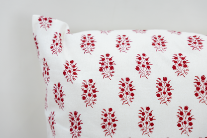 Sage Green Petite Floral Block Print Pillow Cover