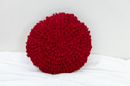 Round Rosette Pillow- Lavender