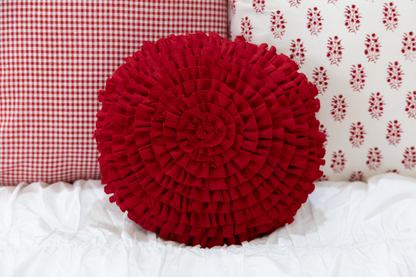 Round Rosette Pillow- Lavender