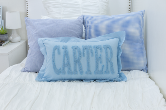 Baby Blue Custom Name Pillow Cover