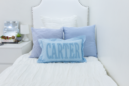 Baby Blue Custom Name Pillow Cover