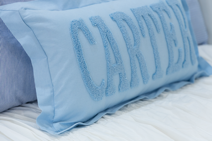Baby Blue Custom Name Pillow Cover