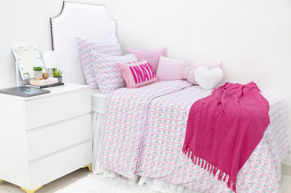 Solid Cotton Throws with Tassels-Fuchsia Pink