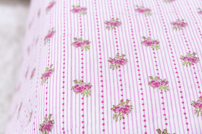 Hand Block Printed Organic Cotton Sateen Sham Cover- Pink Florals