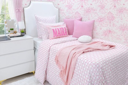 Baby Pink Personalized Name Pillow Cover