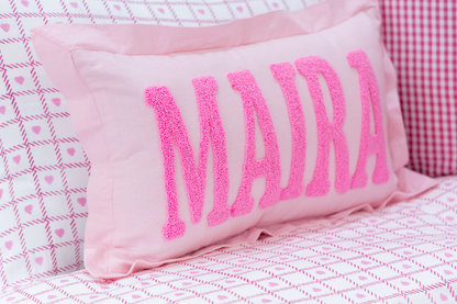 Baby Pink Personalized Name Pillow Cover