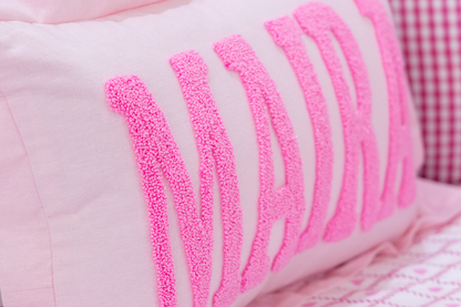 Baby Pink Personalized Name Pillow Cover