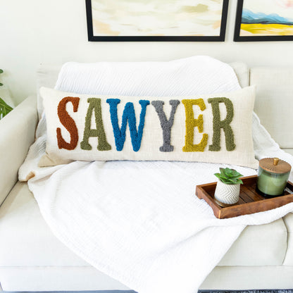 Custom Keepsake Punch Needle Cushion Covers- Olive Green