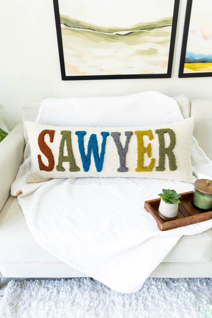 Custom Keepsake Punch Needle Cushion Covers- Olive Green