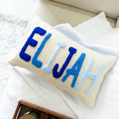 Bespoke Punch Needle Embroidered Cushion Covers- Baby Blue