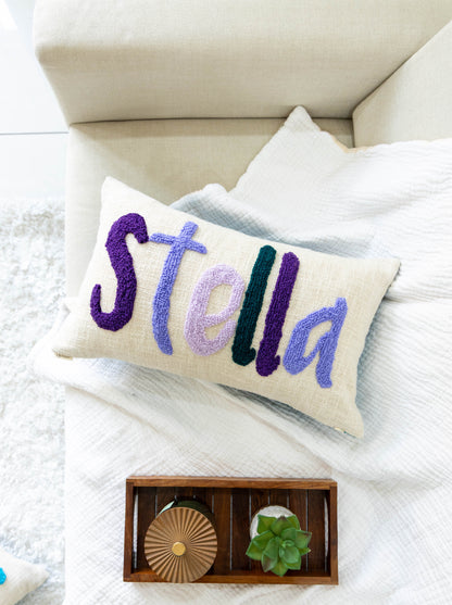 Custom Punch Needle Accent Pillow Covers- Dark Teal