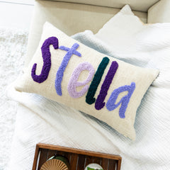 Custom Punch Needle Accent Pillow Covers- Dark Teal