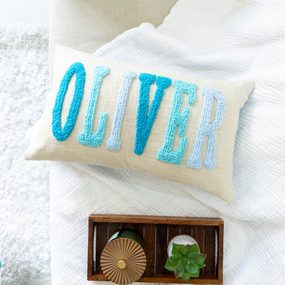 Custom Punch Needle Embroidered Pillow Covers- Baby Blue