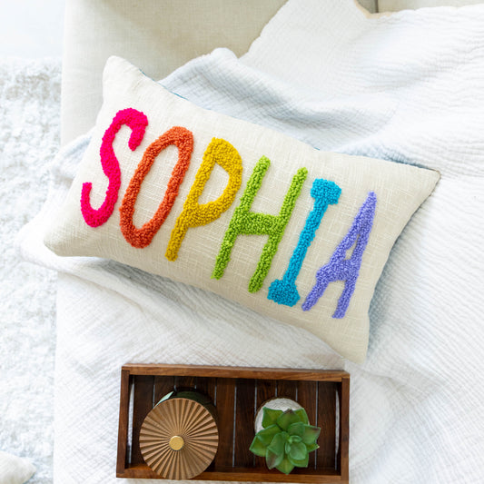 Personalized Handcrafted Punch Needle Cushion Covers- Dark Teal