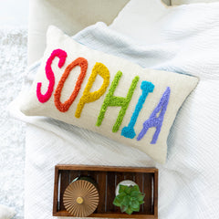 Personalized Handcrafted Punch Needle Cushion Covers- Dark Teal