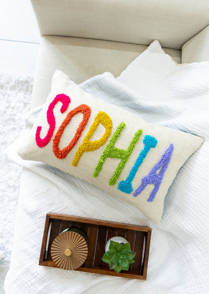 Personalized Handcrafted Punch Needle Cushion Covers- Dark Teal
