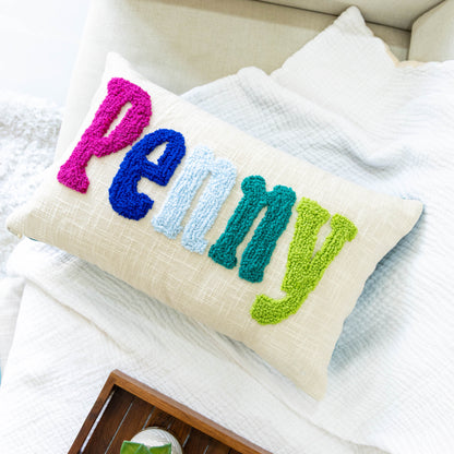 Custom Embroidered Cushion Covers with Punch Needle Art- Dark Teal