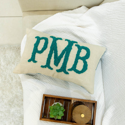 Custom Embroidered Monogram Pillow Covers for Baby & Kids- Dark Teal