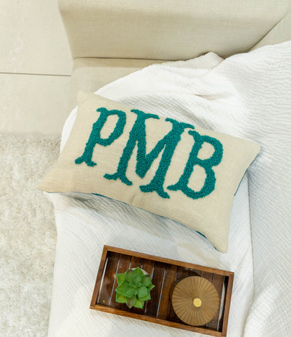 Custom Embroidered Monogram Pillow Covers for Baby & Kids- Dark Teal