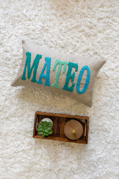 Custom Punch Needle Accent Pillow Covers- Oatmeal