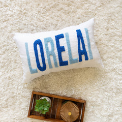 Custom Decorative Pillow Covers with Needle Punch Embroidery- White