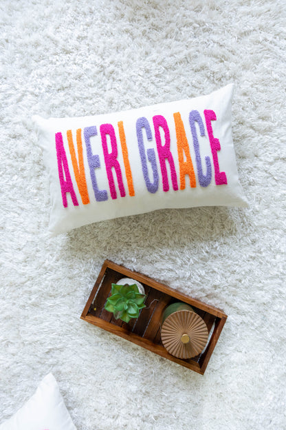 Monogrammed Punch Needle Pillow Covers- Off White