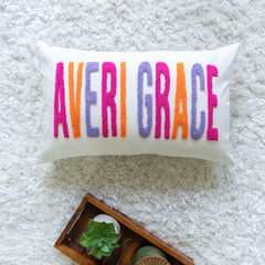 Monogrammed Punch Needle Pillow Covers- Off White