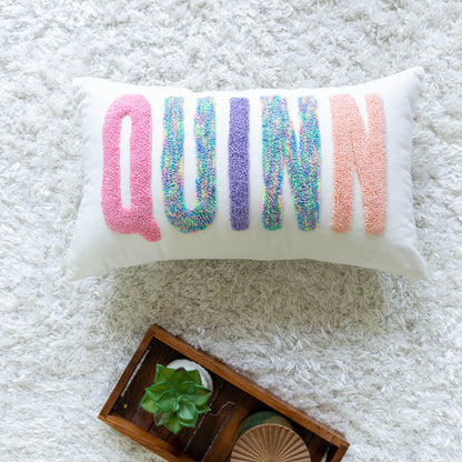 Custom Punch Needle Accent Pillow Covers- Off White