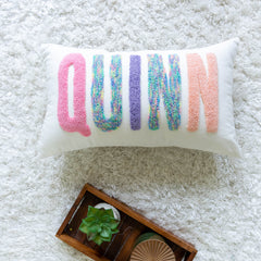 Custom Punch Needle Accent Pillow Covers- Off White