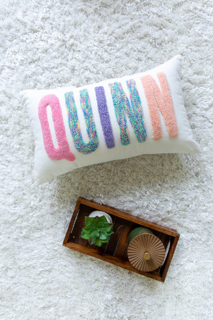 Custom Punch Needle Accent Pillow Covers- Off White