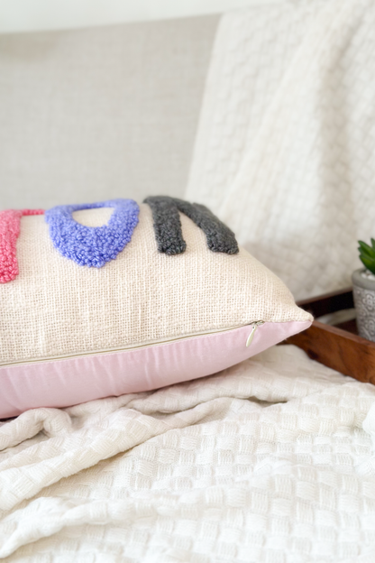 Personalized 2 Sided Pillow Cover with colored Back