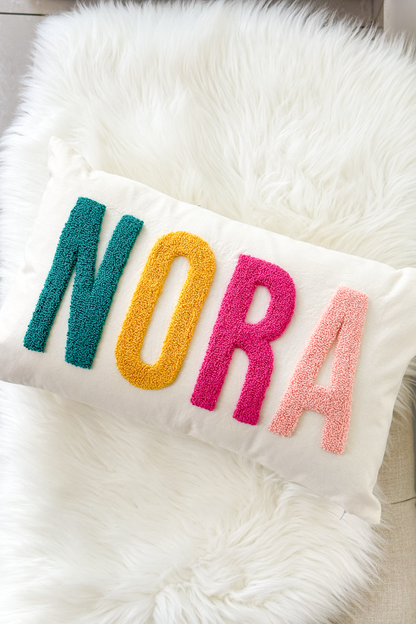 Personalized Cotton Pillow Covers with Punch Needle Embroidery- BEST SELLERS