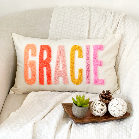 Personalized Cotton Pillow Covers with Punch Needle Embroidery- BEST SELLERS