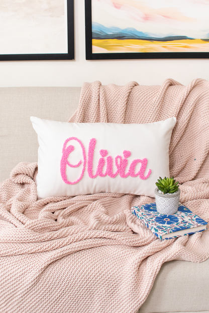 Personalized Cotton Pillow Covers with Punch Needle Embroidery- BEST SELLERS