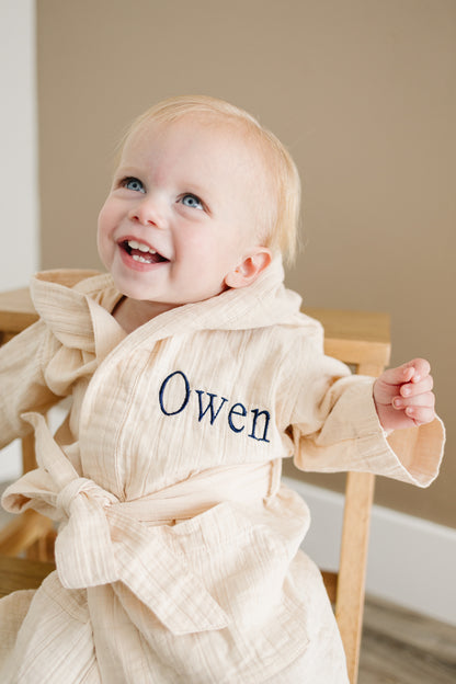 Personalized Organic Double Gauze Bath Robe
