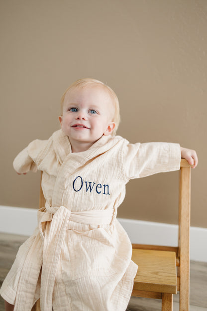 Personalized Organic Double Gauze Bath Robe