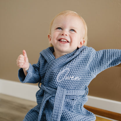 Personalized Organic Waffle Bath Robe