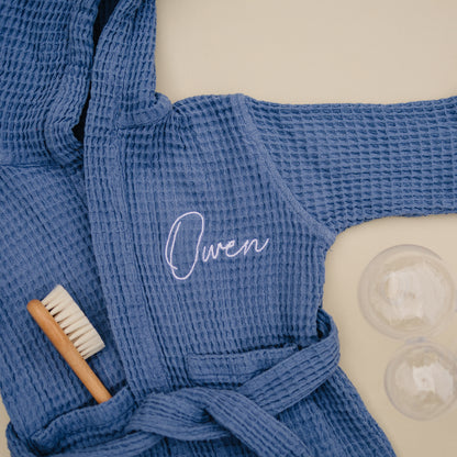 Personalized Organic Waffle Bath Robe