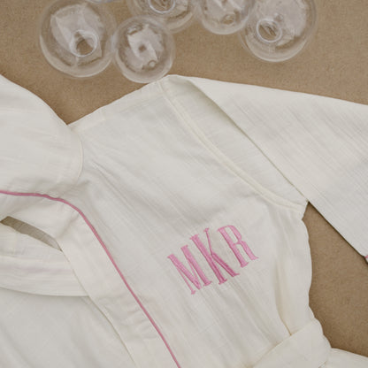 Personalized Organic Double Gauze Bath Robe with Monogram