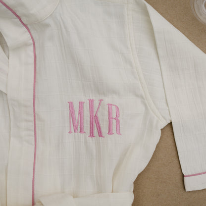 Personalized Organic Double Gauze Bath Robe with Monogram