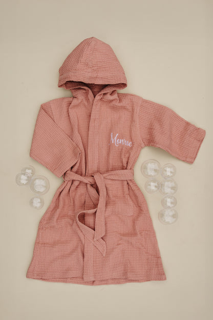 Custom Organic Waffle Bath Robe