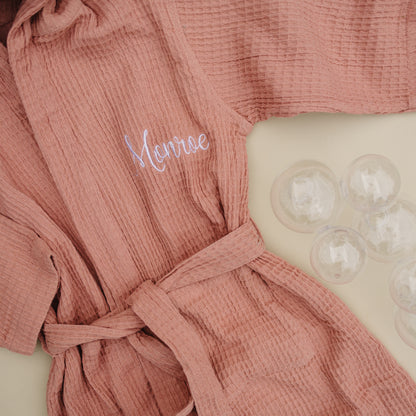 Custom Organic Waffle Bath Robe