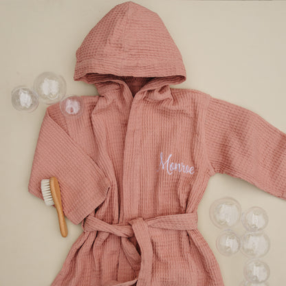 Custom Organic Waffle Bath Robe